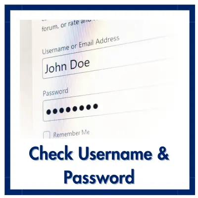 Check Username and Password