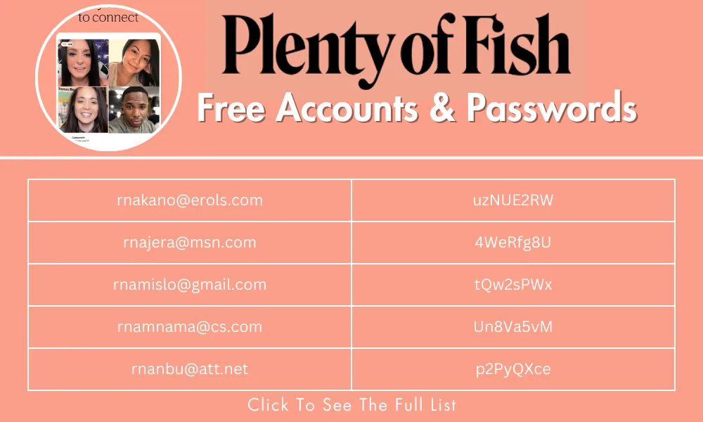 Free Plenty Of Fish Accounts