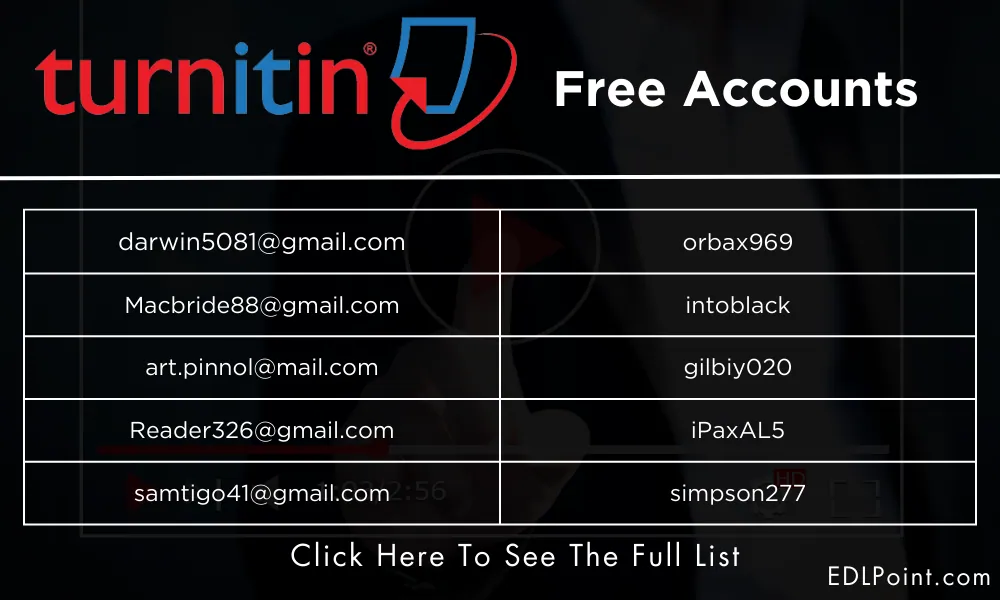 turnitin free accounts